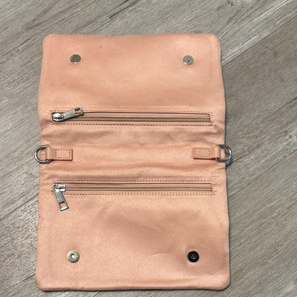 Studded Pink Clutch - strap included